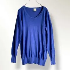 ズーティー　レディースコットンニット　長袖　ネイビー　LLサイズ