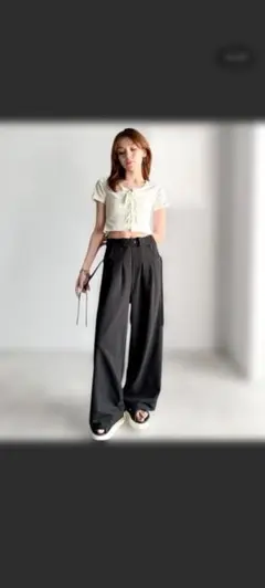 新品タグ付きミニ裏毛ワイドパンツ