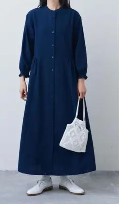 【Live in comfort】ことりっぷ コラボ ワンピース ネイビー