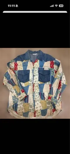 SANDI BEIGE パッチワークシャツ