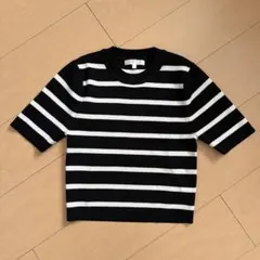 rienda ボーダー 半袖ニット