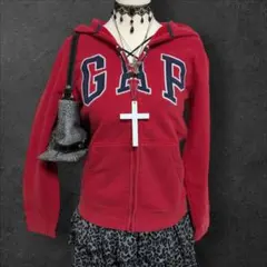 GAP パーカー y2k 平成ギャル y2k ビッグロゴ　レッド　フリース