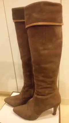 オデットエオディール ロングブーツ 茶 23cm