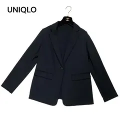 【UNIQLO】ユニクロ　ネイビー　テーラードジャケット　ストレッチ素材