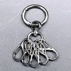 シルバー カラビナ SSサイズ 5個 キーホルダー 落下防止 盗難防止 紛失防止