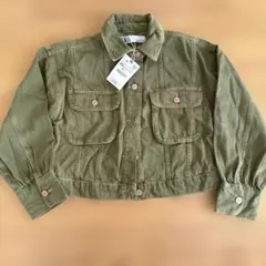 ZARA オリーブグリーン クロップドジャケット XS