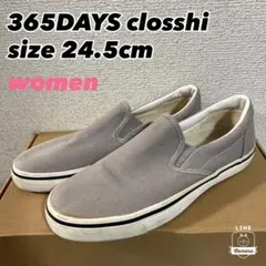 レディース　closshi スリッポン　グレー　24.5cm