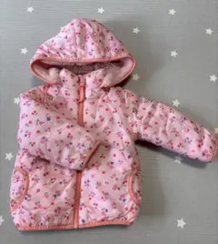 【ホットビスゲッツ　ミキハウス】　アウター　リバーシブル　ピンク　花柄　90cm