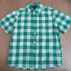 GapKids 半袖シャツ 120サイズ 緑と白チェック