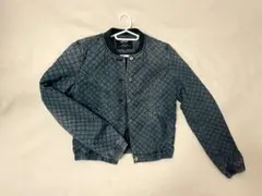 美品 海外購入ONLY キルティングデニムジャケット おしゃれ 暖かい Mサイズ