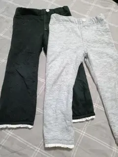 キッズ ボトムス 2点セット ブラック グレー
