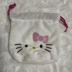 Hello Kitty 巾着 ポーチ ホワイト