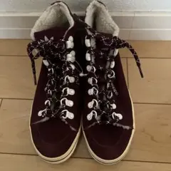 新品adidas ハイカットスニーカー ボア バーガンディ