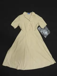 ブルーレーベル クレストブリッジ 　半袖ロングワンピース　薄ベージュ　Mサイズ