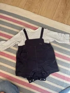 アプレレクール　ストライプ柄ロンパース・カバーオール