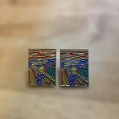 ムンク展　ピンズ　色違い　2個セット　シルバー&ゴールド　叫び