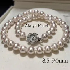 【干渉色◎/超大珠】 あこや真珠 パール ネックレス 約9.0mm SILVER テリ最強✨超大珠】あこや真珠 9.0mm ピンク 干渉色◎ ネックレス