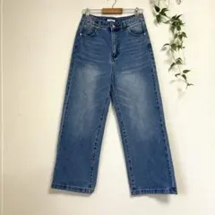 美品 クラシカルエルフ ハイウエスト ワイドストレート デニム L ゆるだぼ