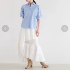 SNIDEL アシンメトリーフリルロングスカート ホワイトのサムネイル