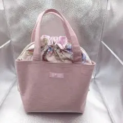 あおりポケット付巾着トートバック