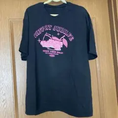 チェリープリント ブラックTシャツ Lサイズ