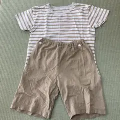 【100-110】無印良品　ボーダー柄　パジャマ　上下セットのサムネイル