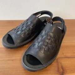 YOSUKE レザーサンダル ブラック 24cm