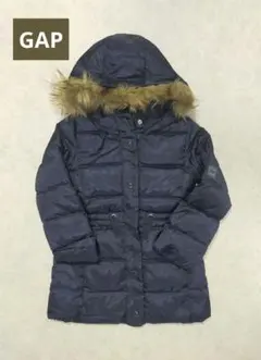 GAP　ダウンジャケット　GAPKIDS　ジャンパー　ファー　ネイビー