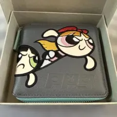 グラニフ パワーパフガールズ 二つ折り財布 グレー PPG ジップ