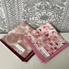 【新品】NINA RICCI ニナ リッチ 超大判ハンカチ 花柄ピンク2枚