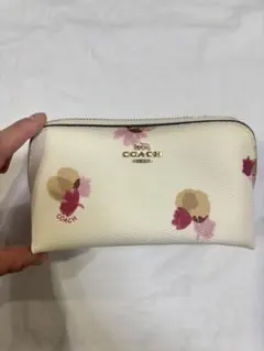 COACH 花柄ポーチ ホワイト