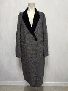 ZARA WOMAN ロングコート L ブラック・グレーのチェック柄