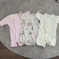 女の子♡ベビーロンパース3点セット60～70