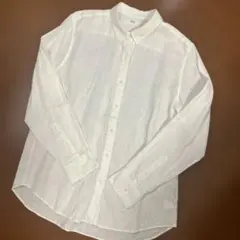 UNIQLO リネンシャツ 長袖 ホワイト　L