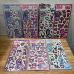 平成はっぴーフォン7枚　サンリオ　日焼けキティ　クロミ　マイメロ　ポチャッコ
