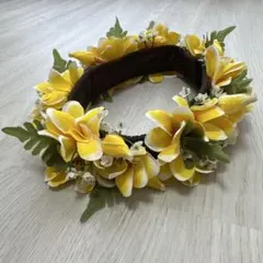 フラダンス　ヘアアクセサリー イエロー　ポオ　ハク