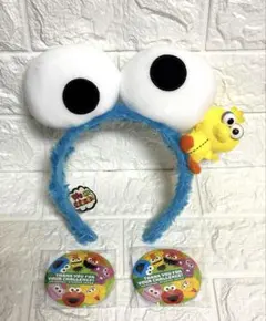 クッキーモンスター カチューシャ USJ 缶バッジおまけ付き