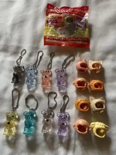 クリスタルベアチャーム 十六茶　9頭　ジャンク品