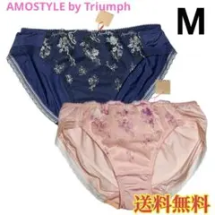 【新品】アモスタイル バイ トリンプ レディース ショーツ 紺 ピンク M