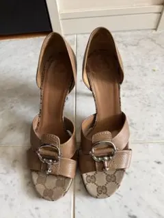 GUCCI ホースビット GGキャンバス ミュール（ヒールタイプ）