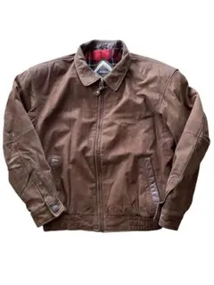 80's LMOGEES レザースウィングトップ Lタバコ茶ブラウン