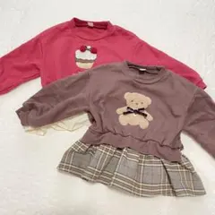 アプレレクール　トレーナー　カップケーキ＆クマデザイン 90 まとめ売り