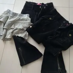 JENNI　3点セット黒 コーデュロイ ショートパンツ 100cm~