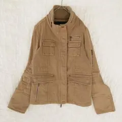 ラボラトリーワーク スタンドカラーミリタリージャケット ペプラム 綿100%