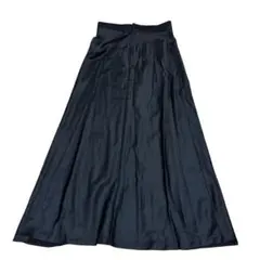 【ザラ】黒 フレアスカート サテン仕立て ロング レディース XS