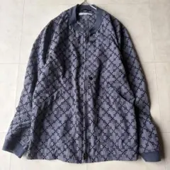希少✨ Johnbull ジョンブル 総柄 刺繍 レース MA-1 ブルゾン 紺のサムネイル