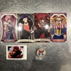ヒロアカグッズキャラクターカードセットとバッジ・ステッカー