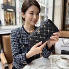 【激レア】CHANEL ブラック キルティング 長財布⭐︎美品⭐︎