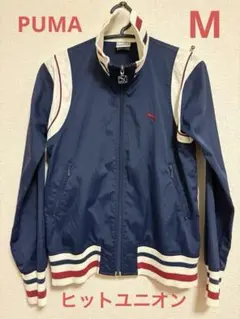 PUMA トリコロール ジャージ ネイビー レディース M 日本製