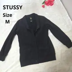 【人気☆STUSSY】黒　ジャケット　ロゴ入り　サイズMのサムネイル